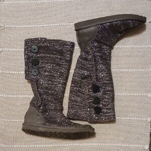 UGG Sparkle Knit Boots with Buttons